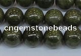 CPY755 15.5 inches 14mm round pyrite gemstone beads wholesale