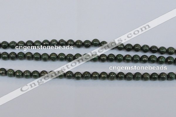 CPY762 15.5 inches 8mm round pyrite gemstone beads wholesale