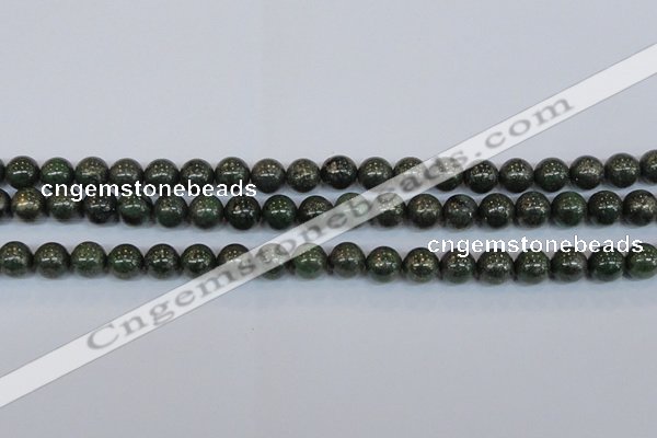 CPY763 15.5 inches 10mm round pyrite gemstone beads wholesale