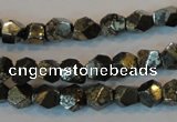 CPY77 15.5 inches 7-8mm faceted nuggets pyrite gemstone beads