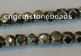 CPY78 15.5 inches 8-9mm faceted nuggets pyrite gemstone beads