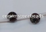 CPY781 Top drilled 10mm round pyrite gemstone beads wholesale