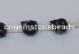 CPY787 Top drilled 8mm carved skull pyrite gemstone beads