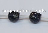 CPY788 Top drilled 10mm carved skull pyrite gemstone beads