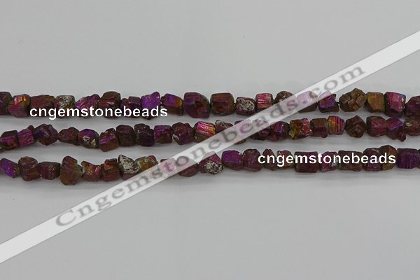 CPY801 15.5 inches 6*10mm - 8*12mm nuggets plated pyrite beads