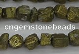 CPY802 15.5 inches 6*10mm - 8*12mm nuggets plated pyrite beads