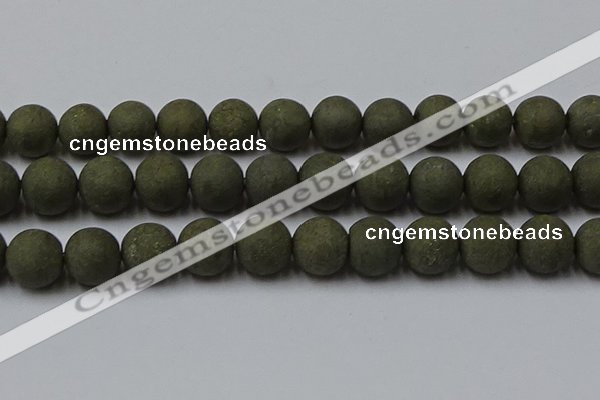 CPY820 15.5 inches 18mm round matte pyrite beads wholesale