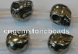 CPY88 15.5 inches 16mm carved skull pyrite gemstone beads wholesale