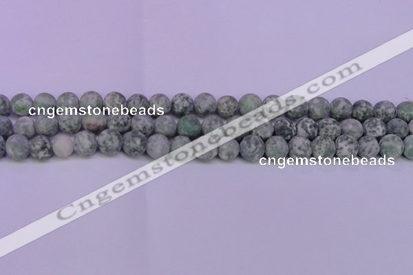 CQJ254 15.5 inches 12mm round matte Qinghai jade beads