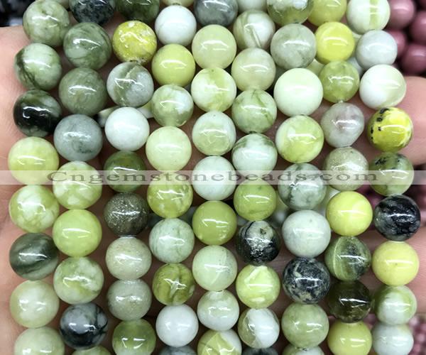 CQJ302 15 inches 8mm round Qinghua jade beads wholesale