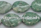 CQJ66 15.5 inches 18*25mm flat teardrop Qinghai jade beads wholesale