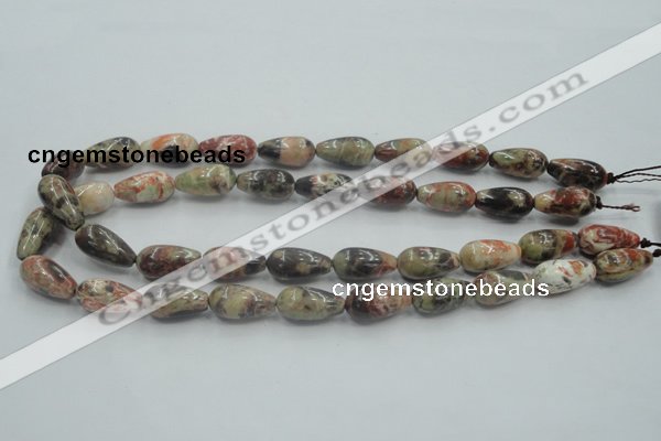 CRA06 15.5 inches 10*20mm teardrop natural rainforest agate beads