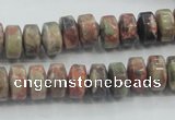 CRA07 15.5 inches 6*10mm rondelle natural rainforest agate beads