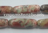 CRA09 15.5 inches 10*30mm cylinder natural rainforest agate beads