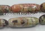 CRA10 15.5 inches 13*40mm cylinder natural rainforest agate beads