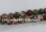 CRA101 15.5 inches 8mm faceted round rainforest agate gemstone beads