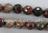 CRA103 15.5 inches 12mm faceted round rainforest agate gemstone beads