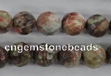 CRA104 15.5 inches 14mm faceted round rainforest agate gemstone beads