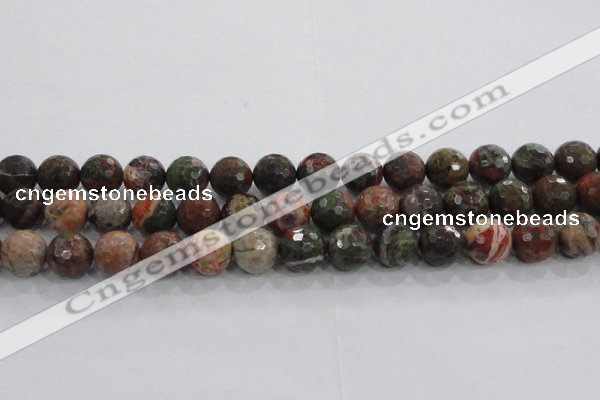 CRA105 15.5 inches 16mm faceted round rainforest agate beads