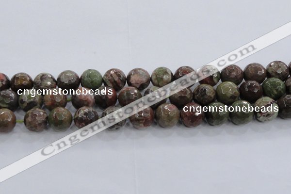 CRA106 15.5 inches 18mm faceted round rainforest agate beads