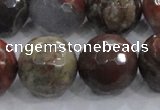 CRA107 15.5 inches 20mm faceted round rainforest agate beads