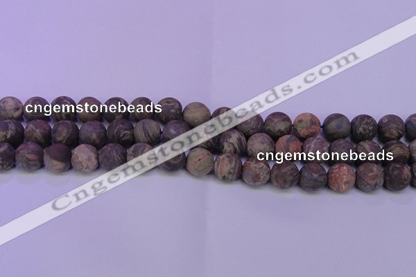 CRA124 15.5 inches 12mm round matte rainforest agate beads