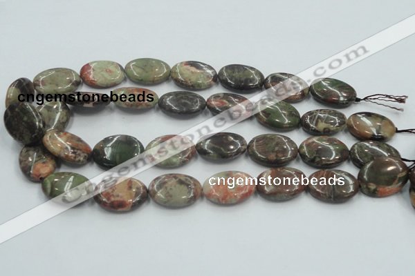 CRA16 15.5 inches 18*25mm oval natural rainforest agate beads