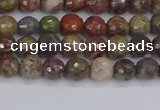 CRA160 15.5 inches 4mm faceted round rainforest agate beads