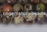 CRA162 15.5 inches 8mm faceted round rainforest agate beads