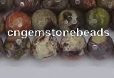 CRA162 15.5 inches 8mm faceted round rainforest agate beads