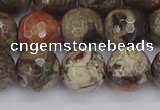 CRA164 15.5 inches 12mm faceted round rainforest agate beads