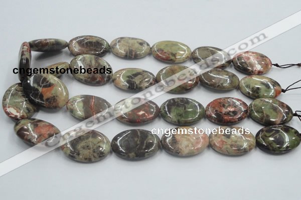 CRA17 15.5 inches 22*30mm oval natural rainforest agate beads