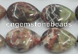 CRA19 15.5 inches 18*25mm flat teardrop natural rainforest agate beads