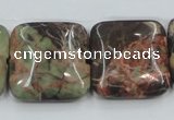 CRA23 15.5 inches 25*25mm square natural rainforest agate beads