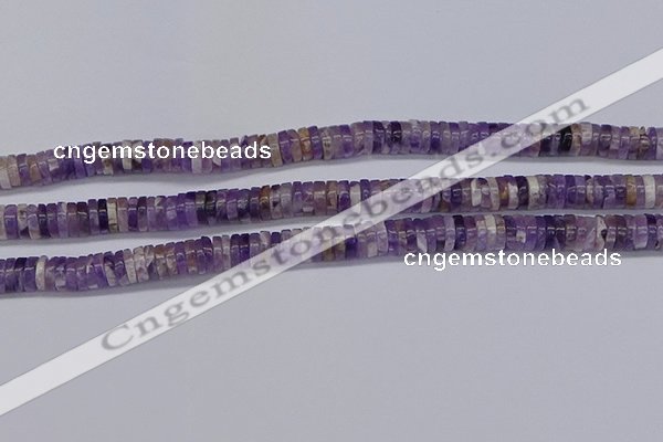 CRB1007 15.5 inches 2*6mm heishi dogtooth amethyst beads wholesale