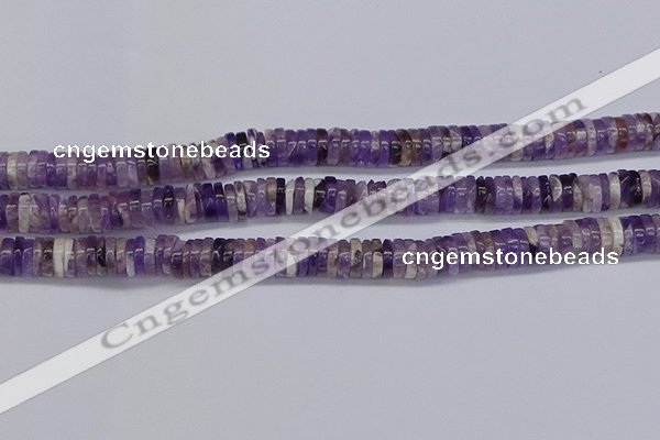 CRB1008 15.5 inches 2*7mm heishi dogtooth amethyst beads wholesale