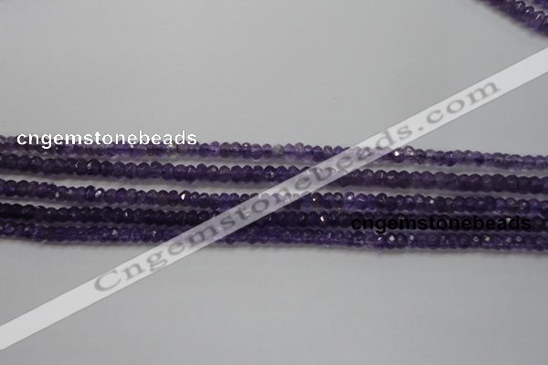 CRB101 15.5 inches 2.5*4mm faceted rondelle amethyst beads