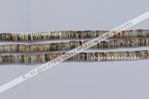 CRB1013 15.5 inches 2*7mm heishi chrysanthemum agate beads