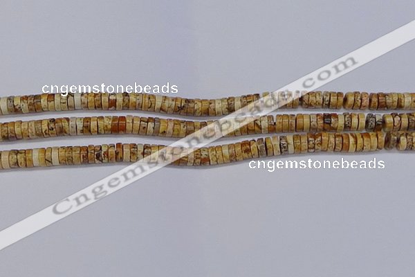 CRB1016 15.5 inches 2*5mm heishi picture jasper beads wholesale