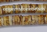 CRB1018 15.5 inches 2*7mm heishi picture jasper beads wholesale