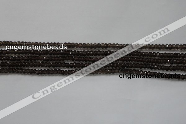 CRB103 15.5 inches 2.5*4mm faceted rondelle smoky quartz beads