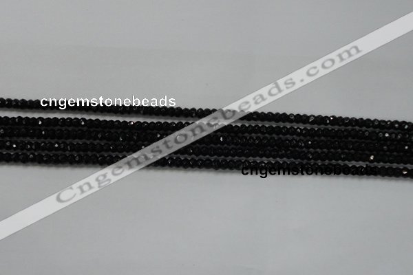 CRB104 15.5 inches 2.5*4mm faceted rondelle black agate beads