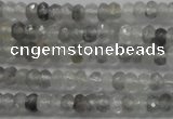 CRB105 15.5 inches 2.5*4mm faceted rondelle cloudy quartz beads