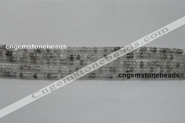 CRB105 15.5 inches 2.5*4mm faceted rondelle cloudy quartz beads