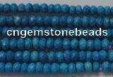 CRB107 15.5 inches 2.5*4mm faceted rondelle dyed turquoise beads