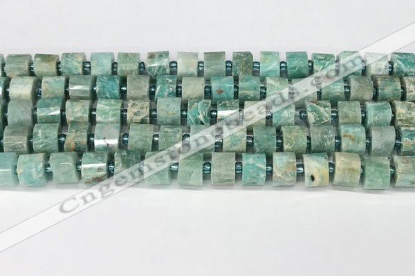 CRB1070 15.5 inches 7*9mm - 8*10mm faceted tyre amazonite beads