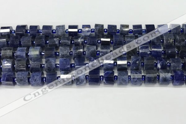 CRB1074 15.5 inches 7*9mm - 8*10mm faceted tyre sodalite beads