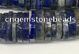 CRB1085 15.5 inches 5*20mm - 6*22mm faceted heishi lapis lazuli beads