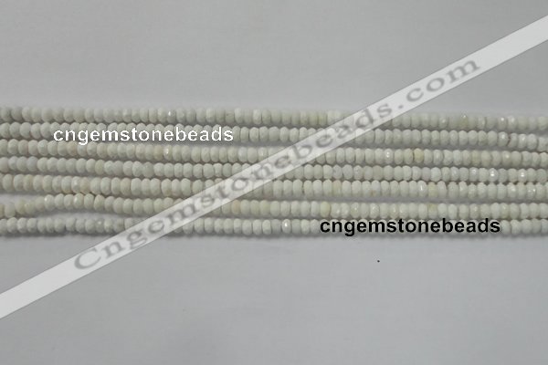 CRB109 15.5 inches 2.5*4mm faceted rondelle white agate beads