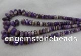 CRB1102 15.5 inches 5*8mm - 9*18mm rondelle dogtooth amethyst beads